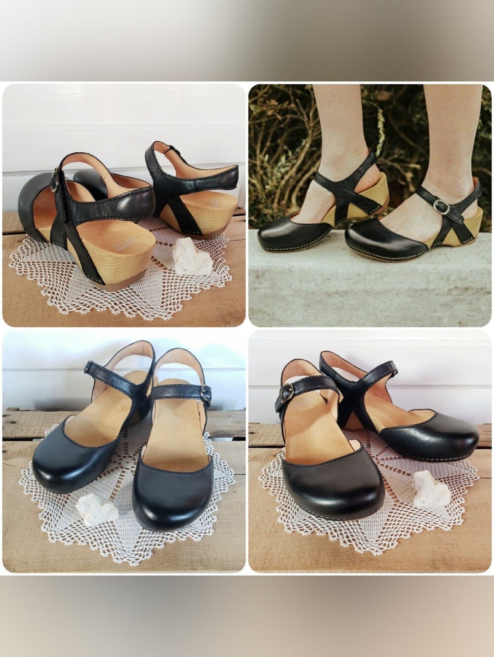 Black Dansko Tiffani Strappy Clog Sandal MaryJane Burnished Strap Buckle Boho ♡ - Picture 3 of 10